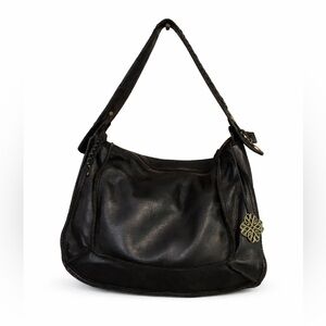 PIETRA BORSA Women’s Black Pebbled Leather Shoulder Bag